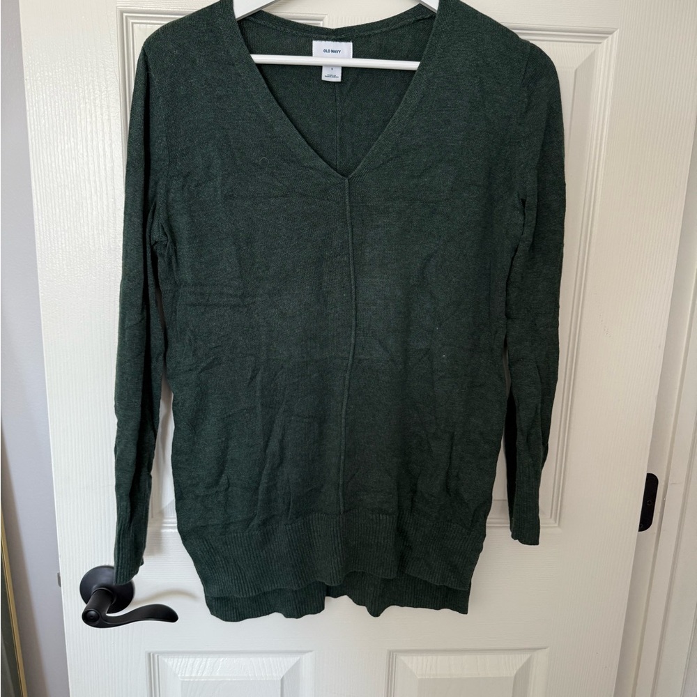 Old Navy Deep Green V-Neck Sweater